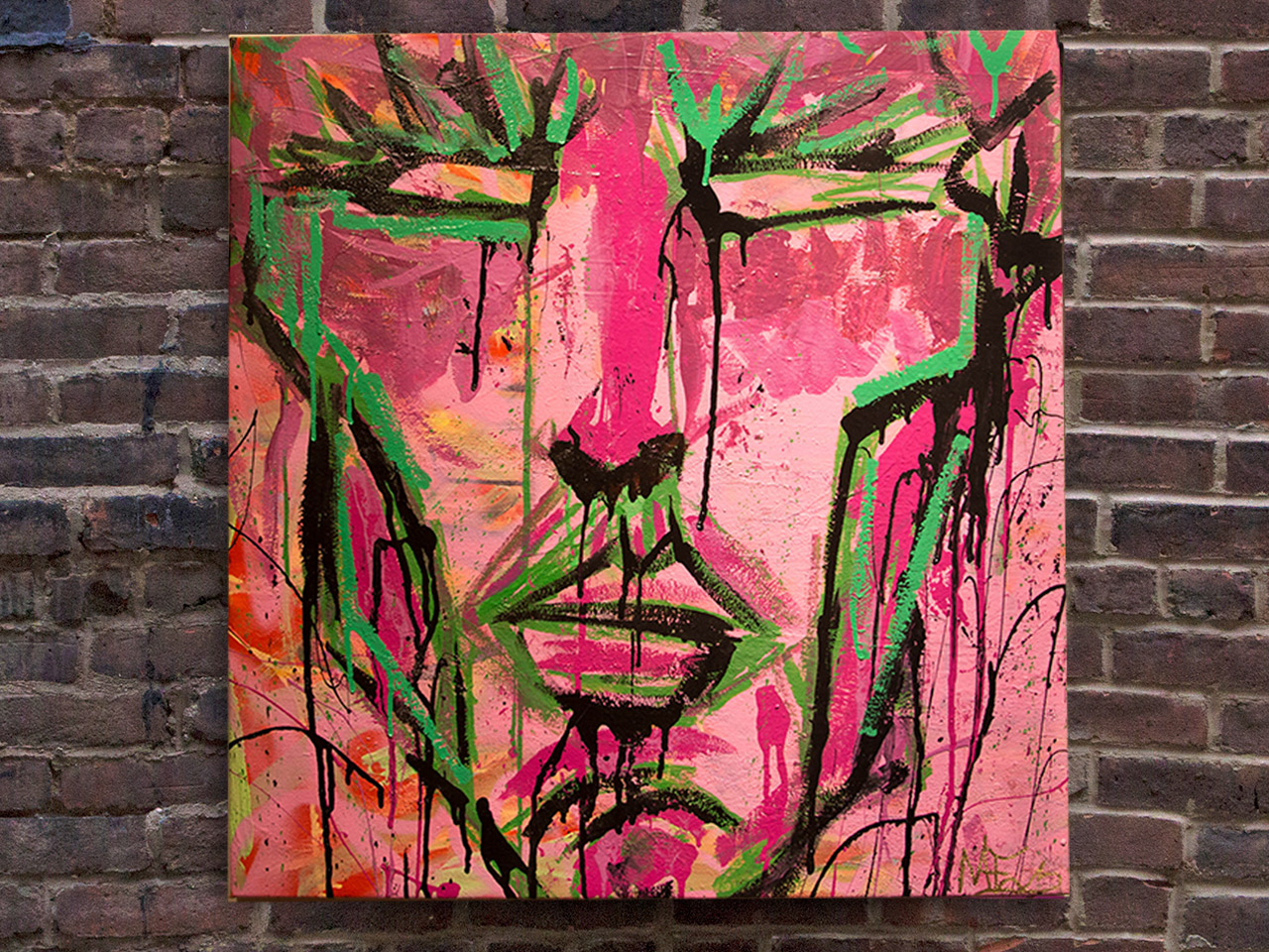 Tiago, 2014, (Caras e Cores Series) Paint, 27 x 28 inches.